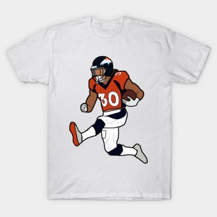 Phillip Lindsay Hurdle Touchdown Celebration - Denver Broncos T-Shirt